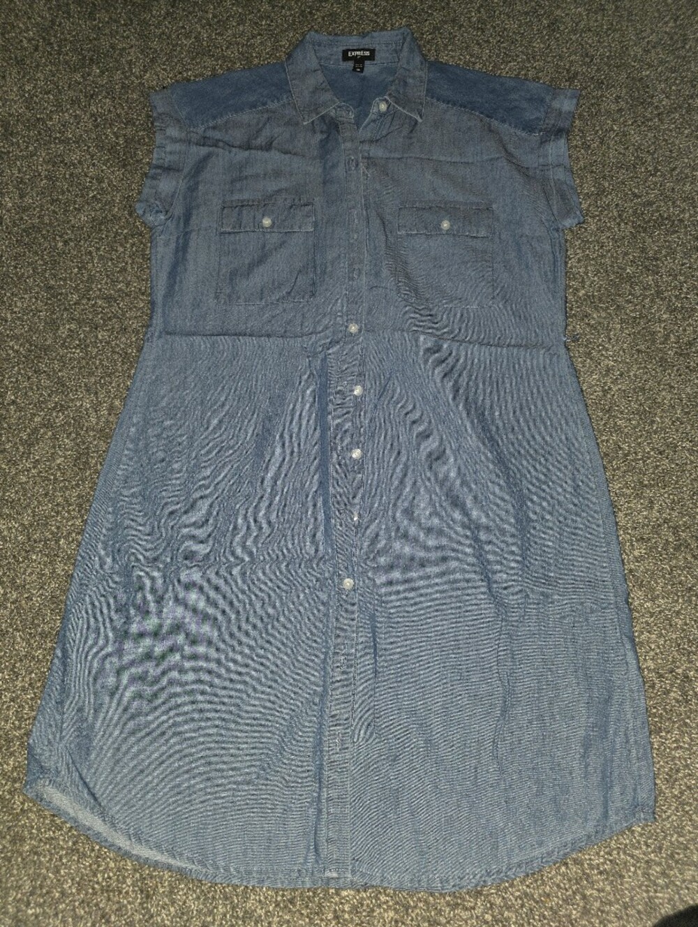 Express Womens Denim Shirt Dress Lightweight